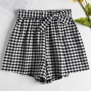 zaful checkered shorts